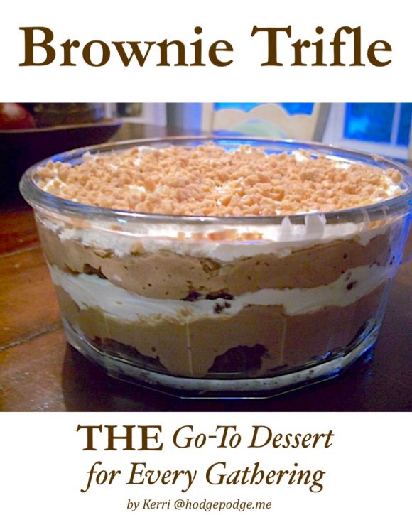 This Brownie Trifle recipe is the go-to dessert I make for every gathering I need to bring something to. Christmas, family get togethers and more!