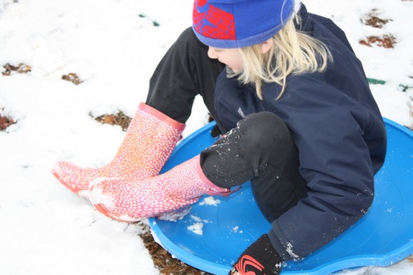 sledding - nature study winter weather
