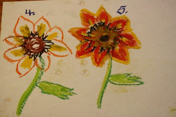 Chalk Sunflower Art project for Kids - Art Lesson using Pastels 