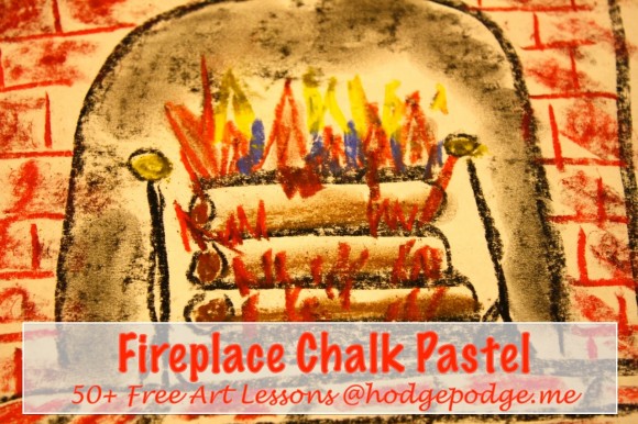 Paint a fireplace with Nana's fireplace pastels tutorial. A toasty, warm chalk pastel art tutorial with step-by-step instructions for all ages.