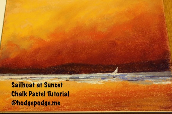sailboat sunset drawing