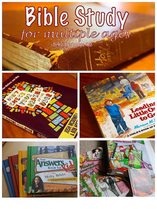 Favorite resources for Bible Study and Character Training for Multiple Ages from devotion books to independent study to picture books for young ones.
