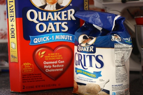 Quaker oatmeal and grits