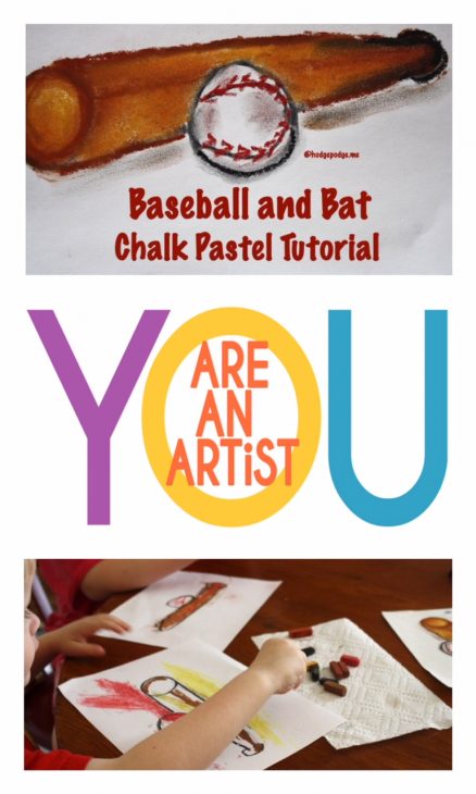 With a nod toward spring time sports and also painting a pastel that would be appreciated by boys and girls alike, my students and I have enjoyed working on a baseball and bat pastel tutorial!