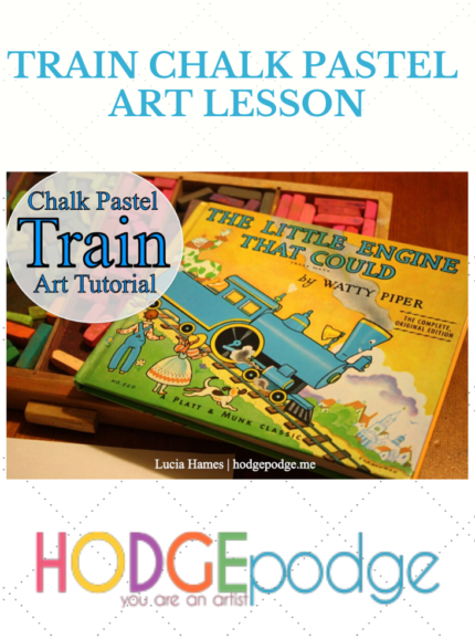 Little Engine! This Train Chalk Pastel Art Tutorial is a MUCH-requested one from one of my youngest students.  He is a real fan of  The Little Engine that Could originally by author Watty Piper.