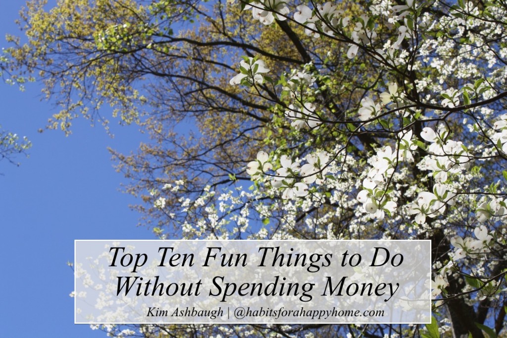 Top Ten Fun Things to Do Without Spending Money www.habitsforahappyhome.com