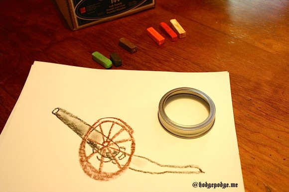 Civil War Cannon art tutorial step 1