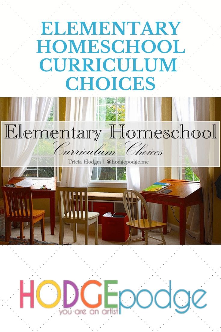 Elementary homeschool curriculum choices - all the tried and true favorite resources used for five children of various learning styles at Hodgepodge.