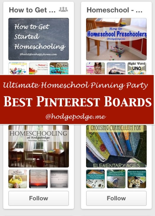 Best Pinterest Boards at The Ultimate Homeschool Pinning Party