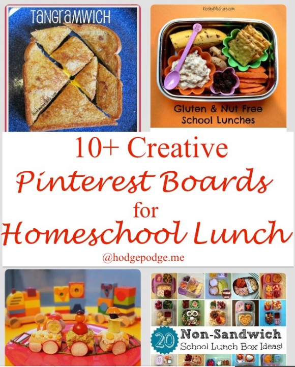 Creative Pinterest Boards for Homeschool Lunch at Hodgepodge
