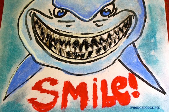 Bruce the Shark Chalk Art Tutorial at Hodgepodge