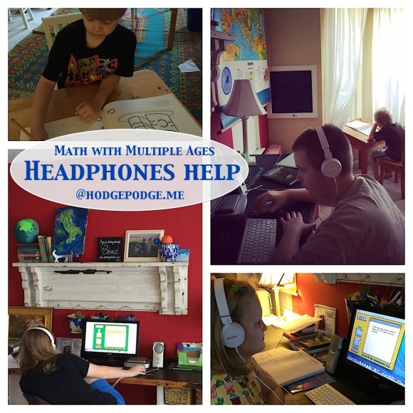 Headphones help with homeschool Teaching Textbooks