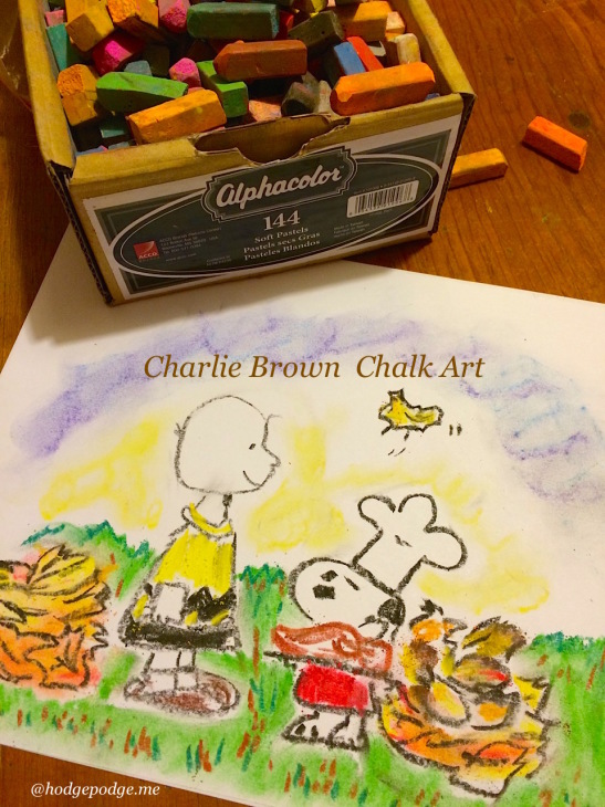 Enjoy an art tutorial of a Thanksgiving classic! Paint Charlie Brown and Snoopy with our Charlie Brown Thanksgiving Chalk Art. You ARE an artist!