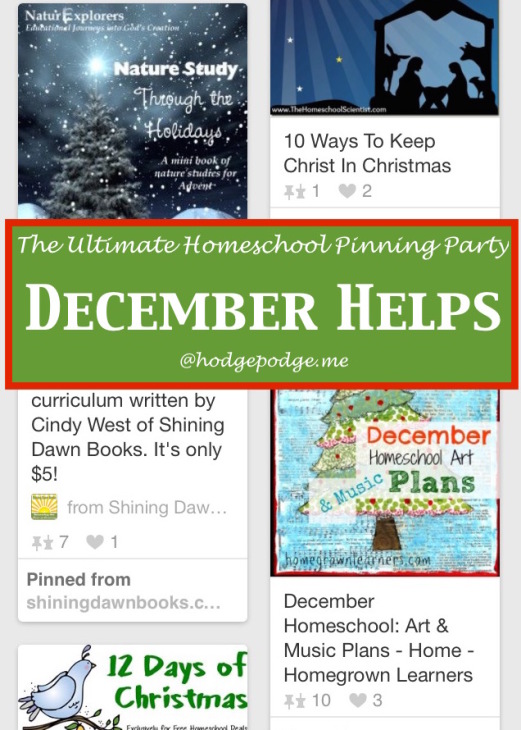 December Helps at The Ultimate Homeschool Pinning Party