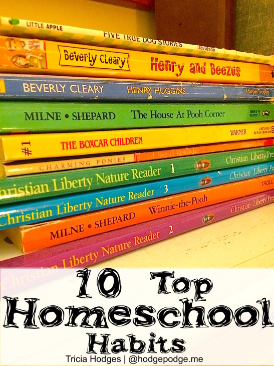 I thought I'd share our top Hodgepodge homeschool habits. Those YOU read most often! It's the time of year that families might be wondering how to get started homeschooling. Or thinking about getting back into a routine and getting organized after the holidays.