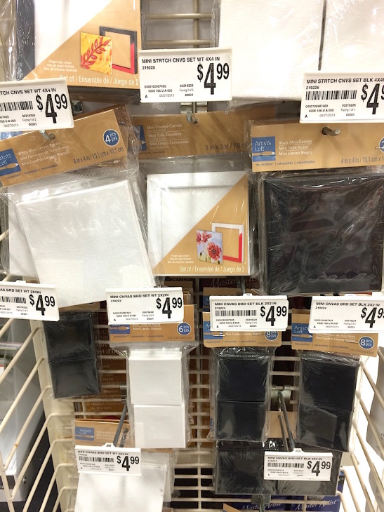 Costs of Mini Canvases at Local Arts and Crafts Store