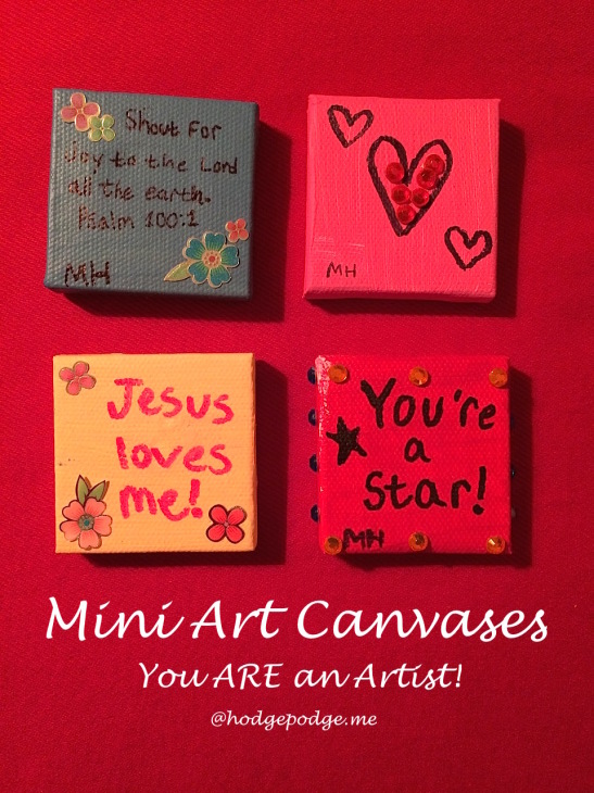 How to Make Mini Art Canvases at Hodgepodge