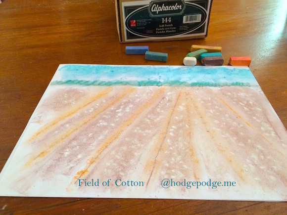 Field of Cotton Chalk Art