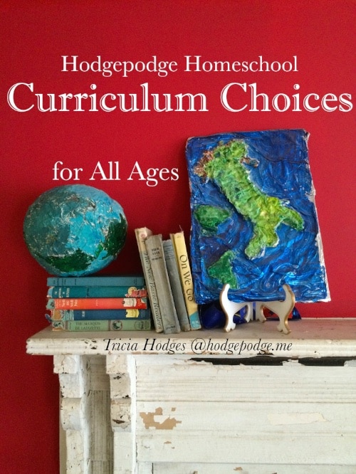 Hodgepodge Homeschool Curriculum Choices for All Ages - Here is a permanent spot for our homeschool curriculum choices at Hodgepodge. I wanted it to be easy for you to find our favorites and easy for me to share when I get a curriculum question (because we have such an age range and I share many reviews at The Curriculum Choice). I've spent some time updating each of the links below for all homeschool years.