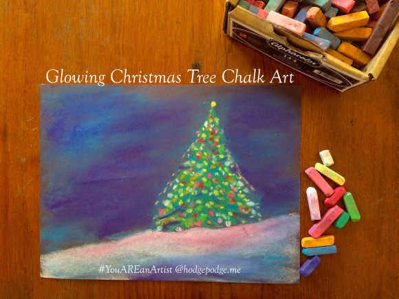 How to Draw a Glowing Christmas Tree in Chalk Pastels