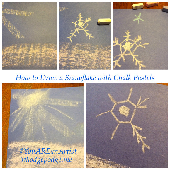 Drawing a Snowflake with Chalk Pastels