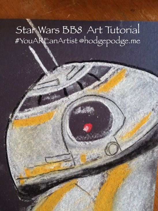 How to Draw BB8 in Chalk Pastels - The Force Awakens