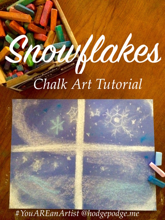 Snowflakes Chalk Art Tutorial - You ARE an Artist - and a great activity to go with Five in Row Snowflake Bentley
