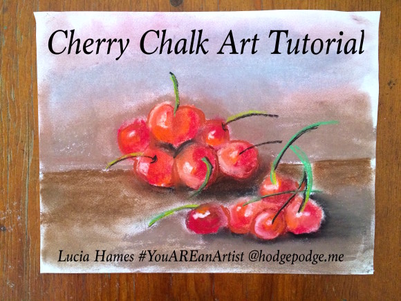 Here we are in February and I thought that a painting of cherries, in honor of President George Washington, would be a great way to pass an afternoon! A cherry chalk art tutorial.