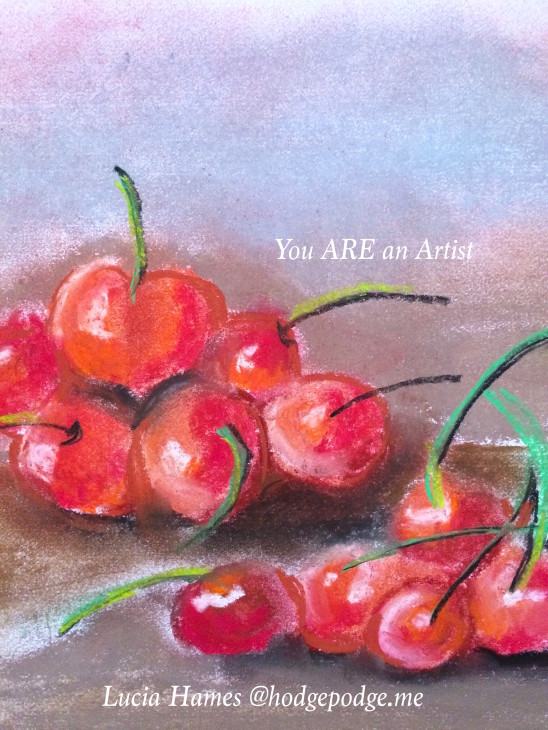 Here we are in February and I thought that a painting of cherries, in honor of President George Washington, would be a great way to pass an afternoon! Cherry Chalk Art Tutorial - because you ARE an artist!