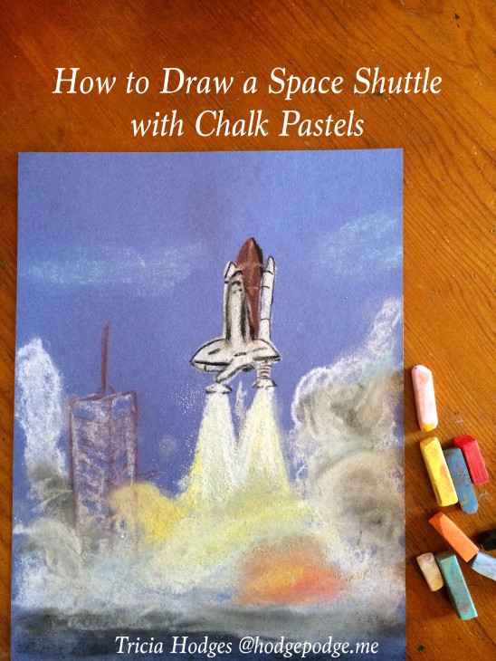 How to Draw a Space Shuttle with Chalk Pastels - Art Tutorial for all Ages