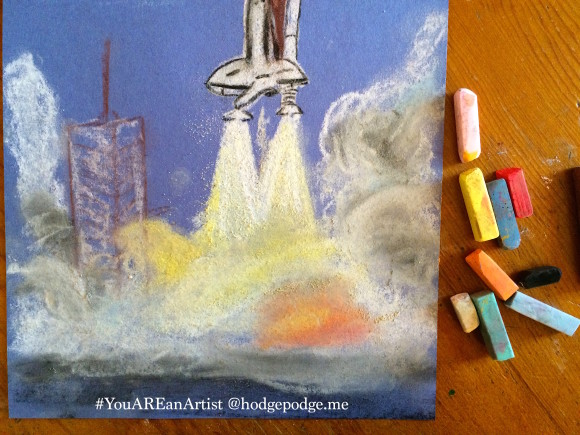 You ARE an Artist with Space Shuttle Chalk Art