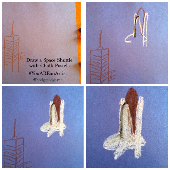 Draw a Space Shuttle with Chalk Pastels with this step by step tutorial