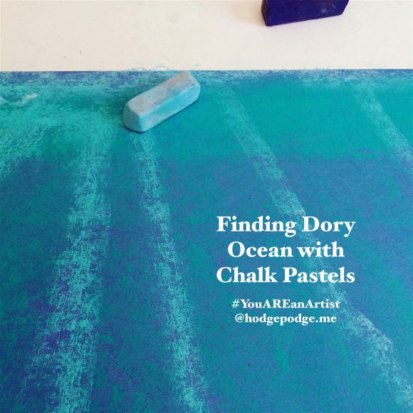 Finding Dory ocean with chalk pastels