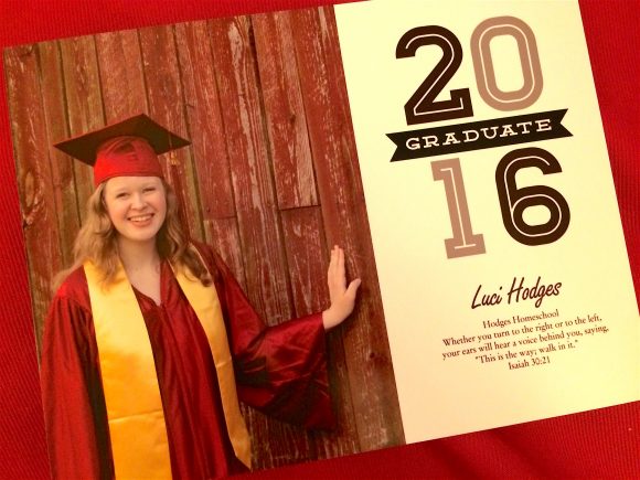 Luci Hodges graduation announcement 2016