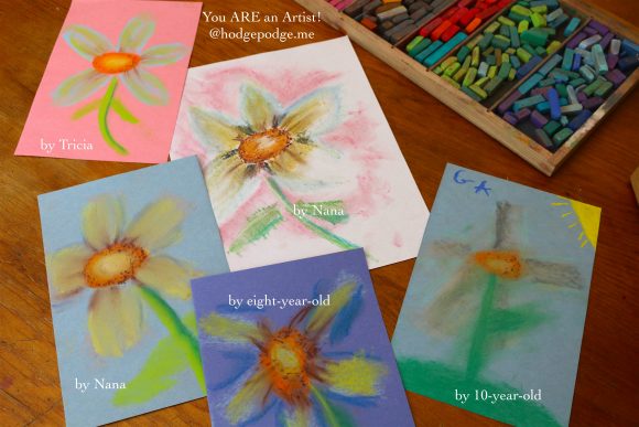 Daisy Chalk Pastel Completed paintings