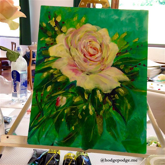 Rose painted in beautiful Italian paints in Italy