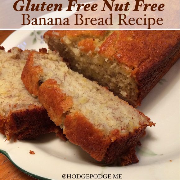 Gluten free banana bread recipe. It wasn't flat. It wasn't tasteless. It was just like Aunt Dot's banana bread recipe. And believe me. We have been through many a gluten free taste test!