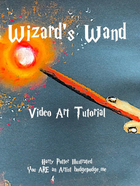 Celebrating the 20th anniversary of the publication of the first Harry Potter book, Nana shares a wizard's wand art tutorial in chalk pastels.