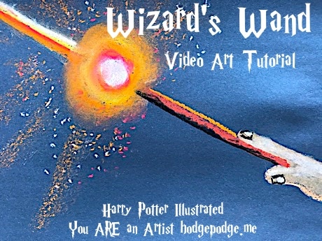 Celebrating the 20th anniversary of the publication of the first Harry Potter book, Nana shares a wizard's wand art tutorial in chalk pastels.