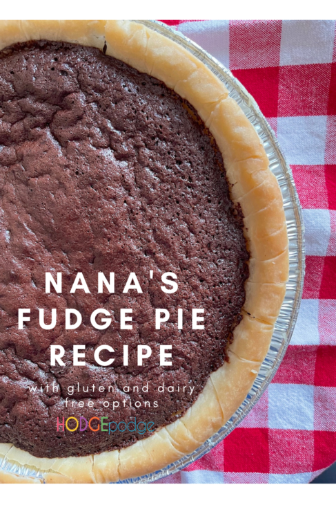A super easy and wonderful treat you can make in very little time. Nana's fudge pie recipe can even be easily made gluten and dairy free. This is another one of Nana's recipes she shared in the red and white checked cookbook she gave me when I was a newlywed.