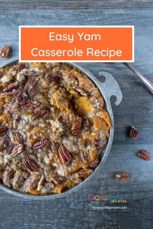 In honor of Thanksgiving week, I am sharing my favorite yam casserole recipe with you. Especially great for Thanksgiving but also good for Christmas too!